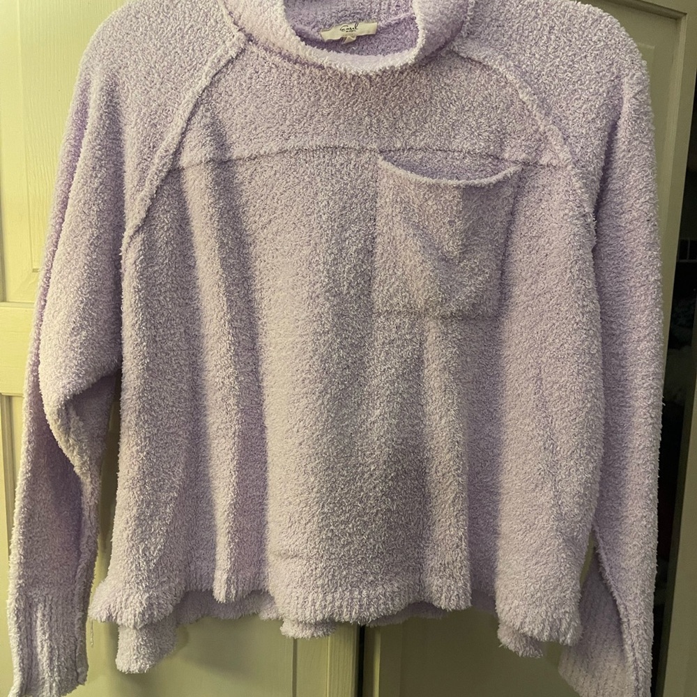 Easel Lavender Cowl Neck Sweater